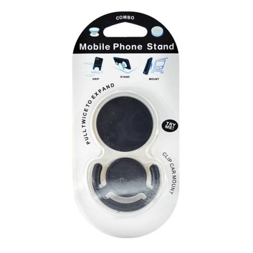 CAR MOBILE STAND POP SOCKET ΜΕ ΒΑΣΗ BLACK